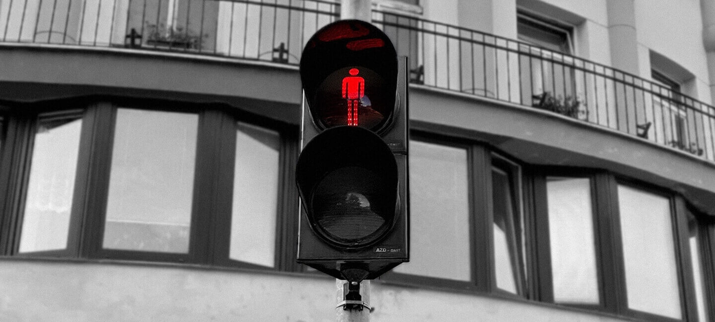 Semafor pro chodce - červená