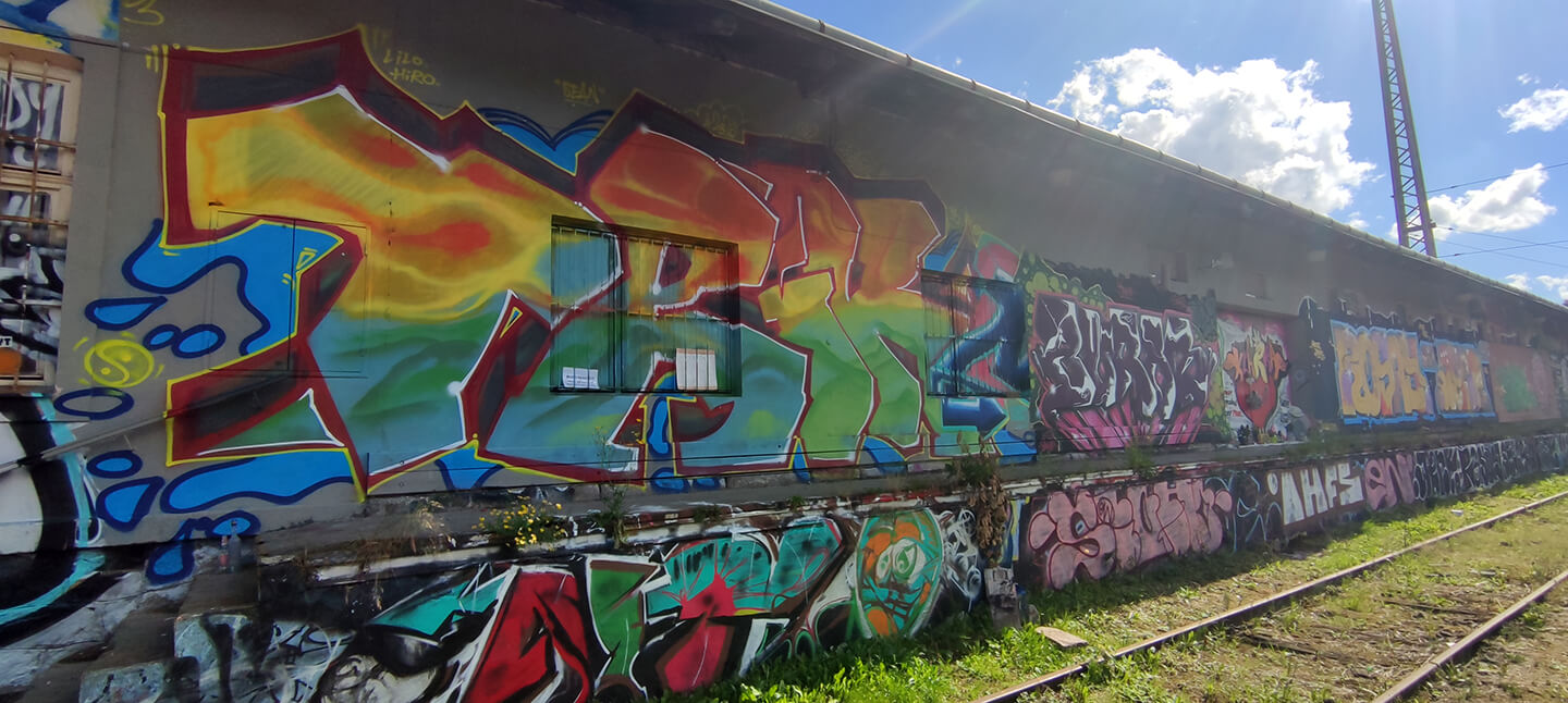 Graffiti nádraží Jihlava město