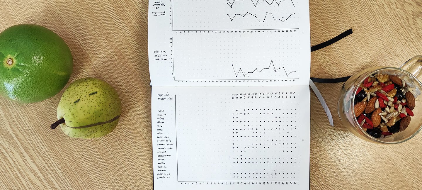 Bullet journal jídlo energie